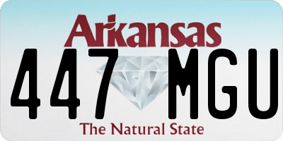 AR license plate 447MGU