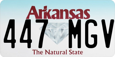 AR license plate 447MGV