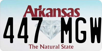 AR license plate 447MGW