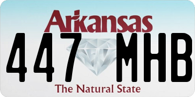 AR license plate 447MHB