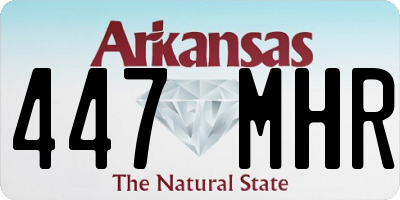 AR license plate 447MHR