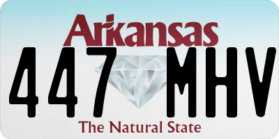 AR license plate 447MHV