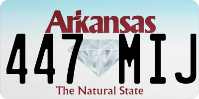 AR license plate 447MIJ