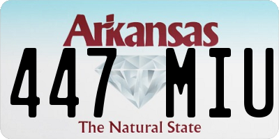 AR license plate 447MIU