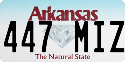 AR license plate 447MIZ