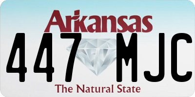 AR license plate 447MJC