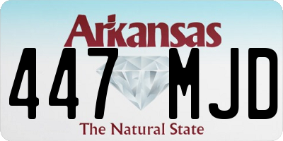 AR license plate 447MJD