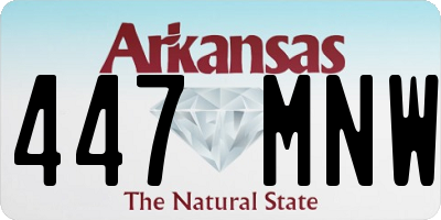 AR license plate 447MNW