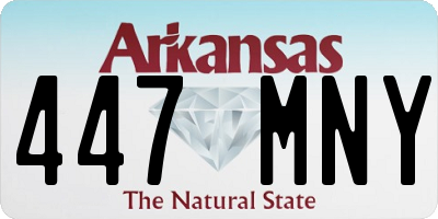 AR license plate 447MNY