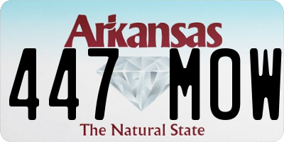 AR license plate 447MOW