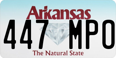 AR license plate 447MPO