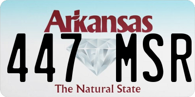 AR license plate 447MSR