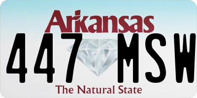 AR license plate 447MSW