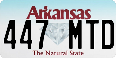 AR license plate 447MTD