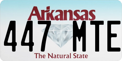 AR license plate 447MTE
