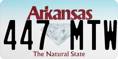AR license plate 447MTW