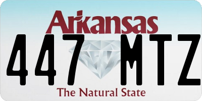 AR license plate 447MTZ