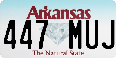 AR license plate 447MUJ