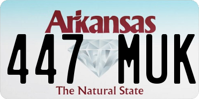 AR license plate 447MUK