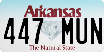 AR license plate 447MUN