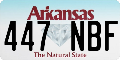 AR license plate 447NBF