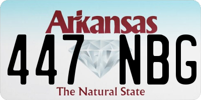 AR license plate 447NBG