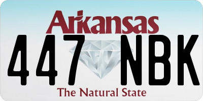 AR license plate 447NBK