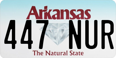 AR license plate 447NUR