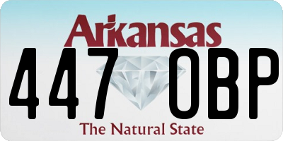 AR license plate 447OBP