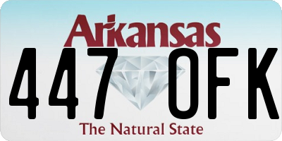 AR license plate 447OFK