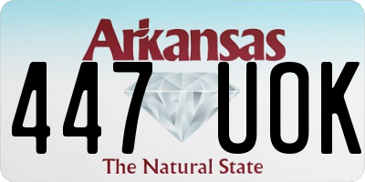 AR license plate 447UOK