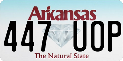 AR license plate 447UOP