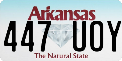 AR license plate 447UOY