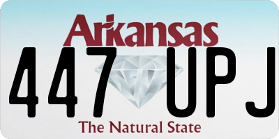 AR license plate 447UPJ
