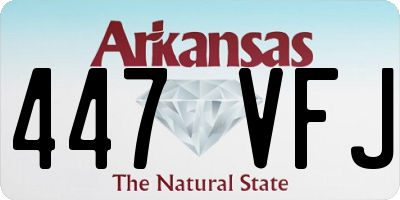 AR license plate 447VFJ