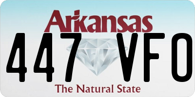 AR license plate 447VFO