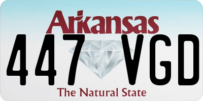 AR license plate 447VGD