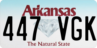AR license plate 447VGK