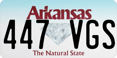 AR license plate 447VGS