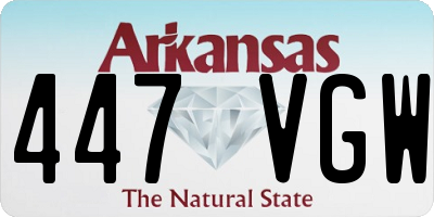 AR license plate 447VGW