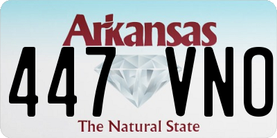 AR license plate 447VNO