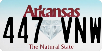 AR license plate 447VNW