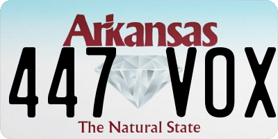 AR license plate 447VOX