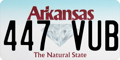 AR license plate 447VUB