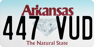 AR license plate 447VUD