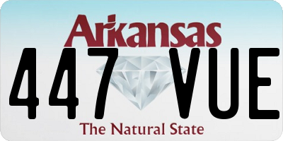 AR license plate 447VUE