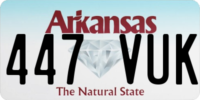 AR license plate 447VUK