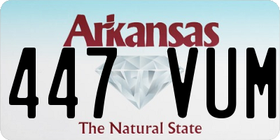 AR license plate 447VUM