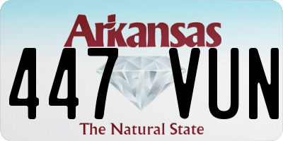 AR license plate 447VUN