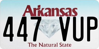 AR license plate 447VUP
